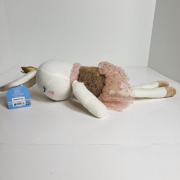 Spark Create Imagine Knit Plush Holiday Winter Bunny Rabbit Rattle Crinkle New - Picture 15 of 16